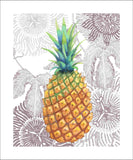 pineapple gold art print by Judith M Boyes